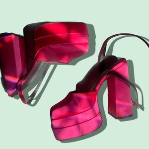 ASOS Design hot pink Barbie platforms